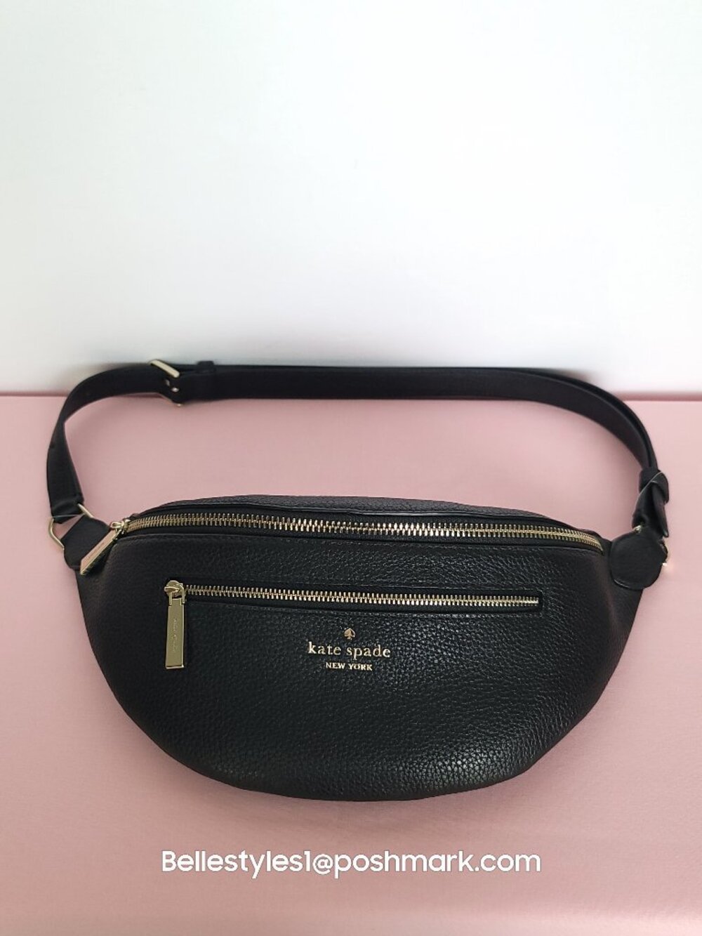 KATE SPADE Leila BELT Bag in Pebbled Leather – Black color⭐ - Picture 6 of 15